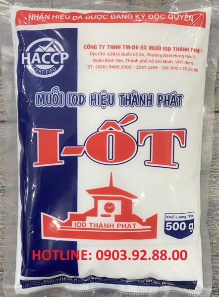 Muối sấy tinh cao cấp túi 500g - Muối IOD Thành Phát - Công Ty TNHH TM DV Sản Xuất Muối IOD Thành Phát
